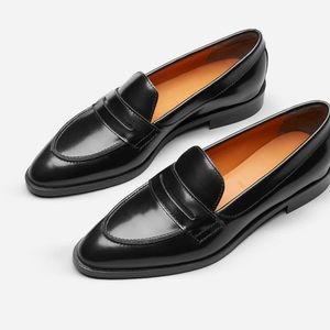 Everlane Modern Penny Loafer Black Leather Flats